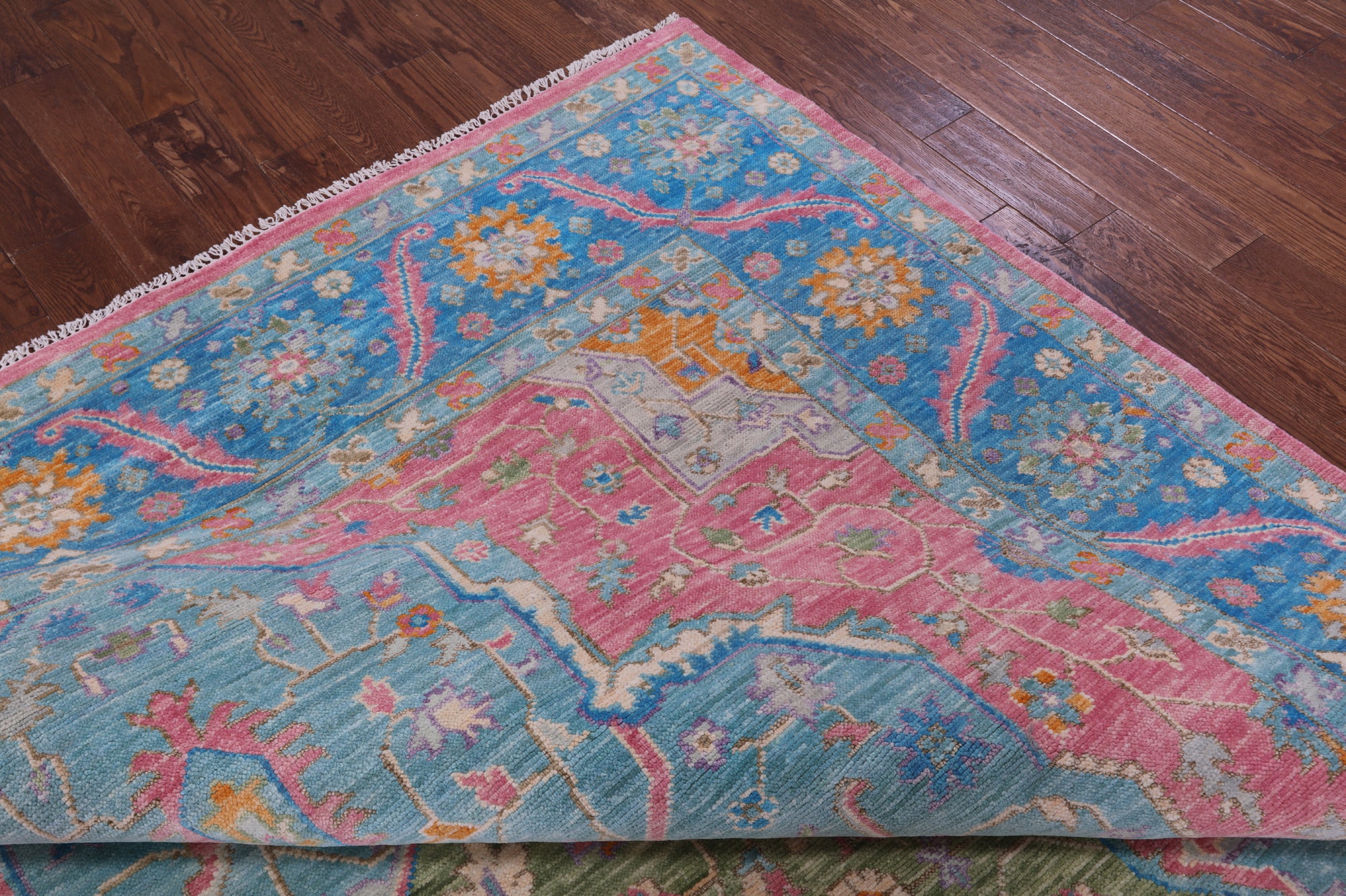 Blue Heriz Serapi Hand Knotted Wool Rug - 9' 0" X 12' 2" - Golden Nile