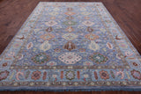 Blue Heriz Serapi Hand Knotted Wool Rug - 8' 11" X 11' 10" - Golden Nile