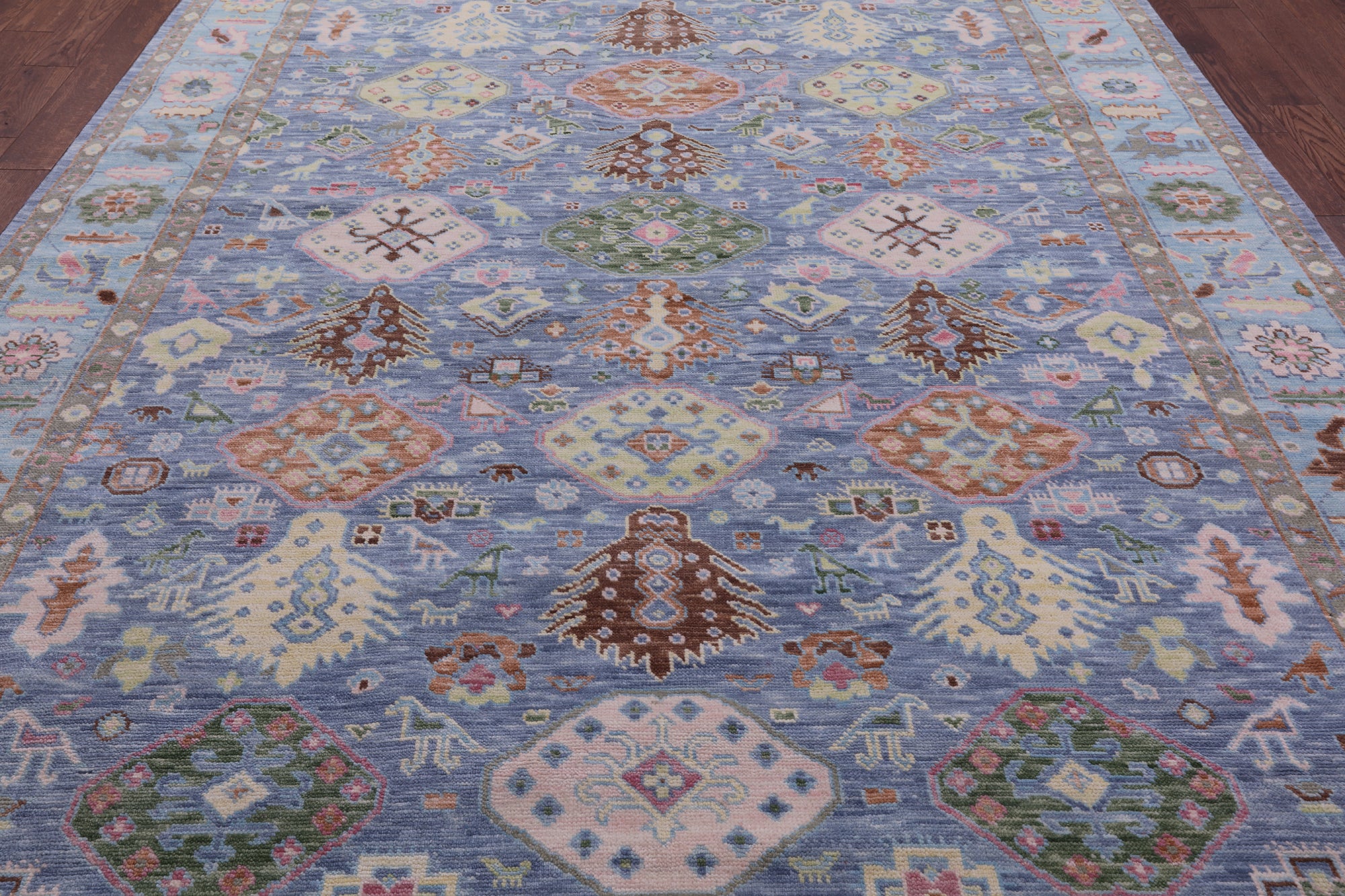 Blue Heriz Serapi Hand Knotted Wool Rug - 8' 11" X 11' 10" - Golden Nile