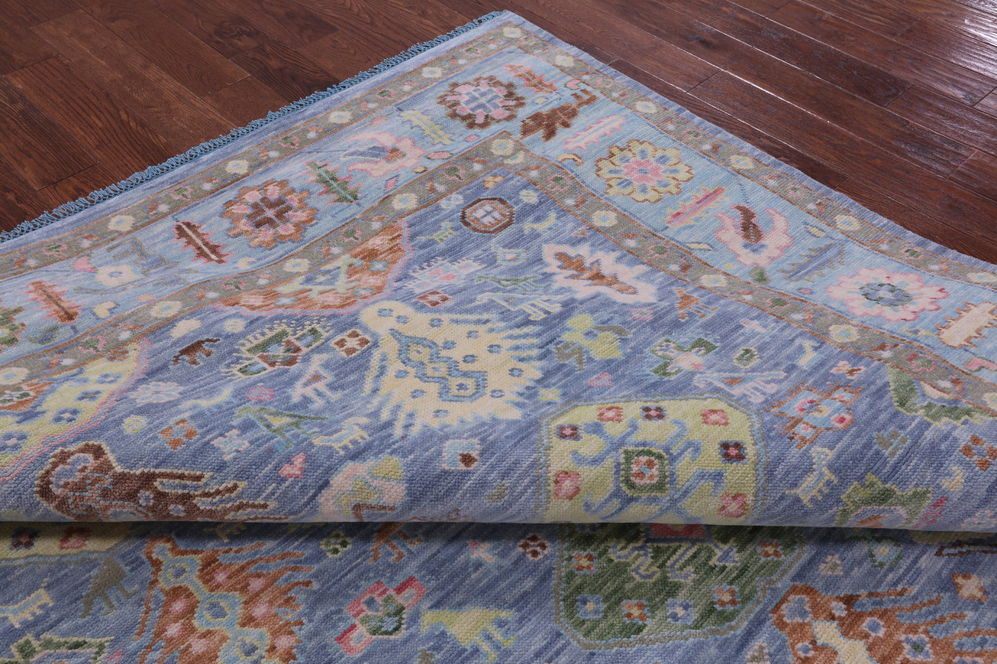 Blue Heriz Serapi Hand Knotted Wool Rug - 8' 11" X 11' 10" - Golden Nile