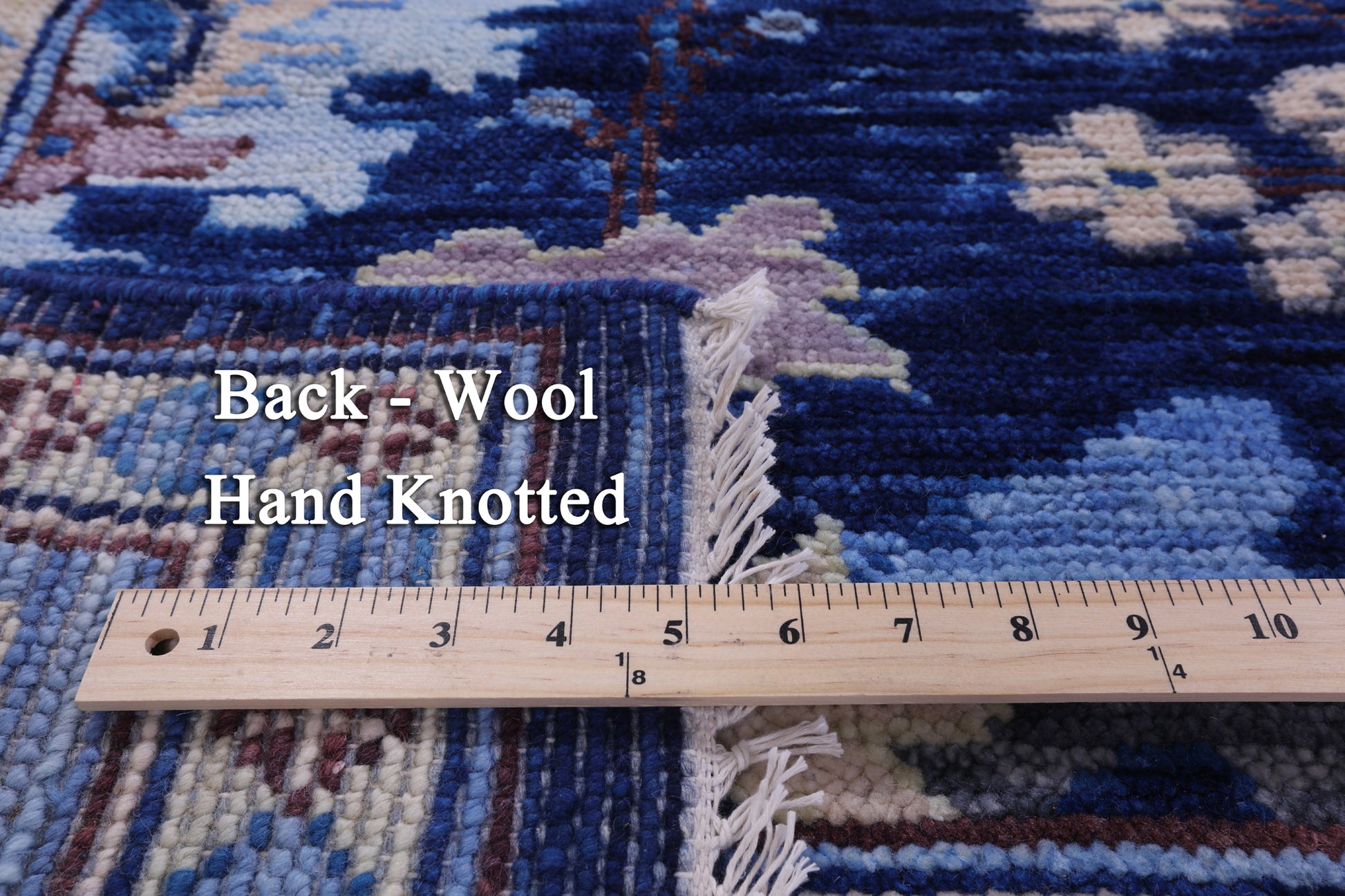 Blue Square Turkish Oushak Hand Knotted Wool Rug - 9' 0" X 9' 4" - Golden Nile