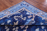 Blue Square Turkish Oushak Hand Knotted Wool Rug - 9' 0" X 9' 4" - Golden Nile