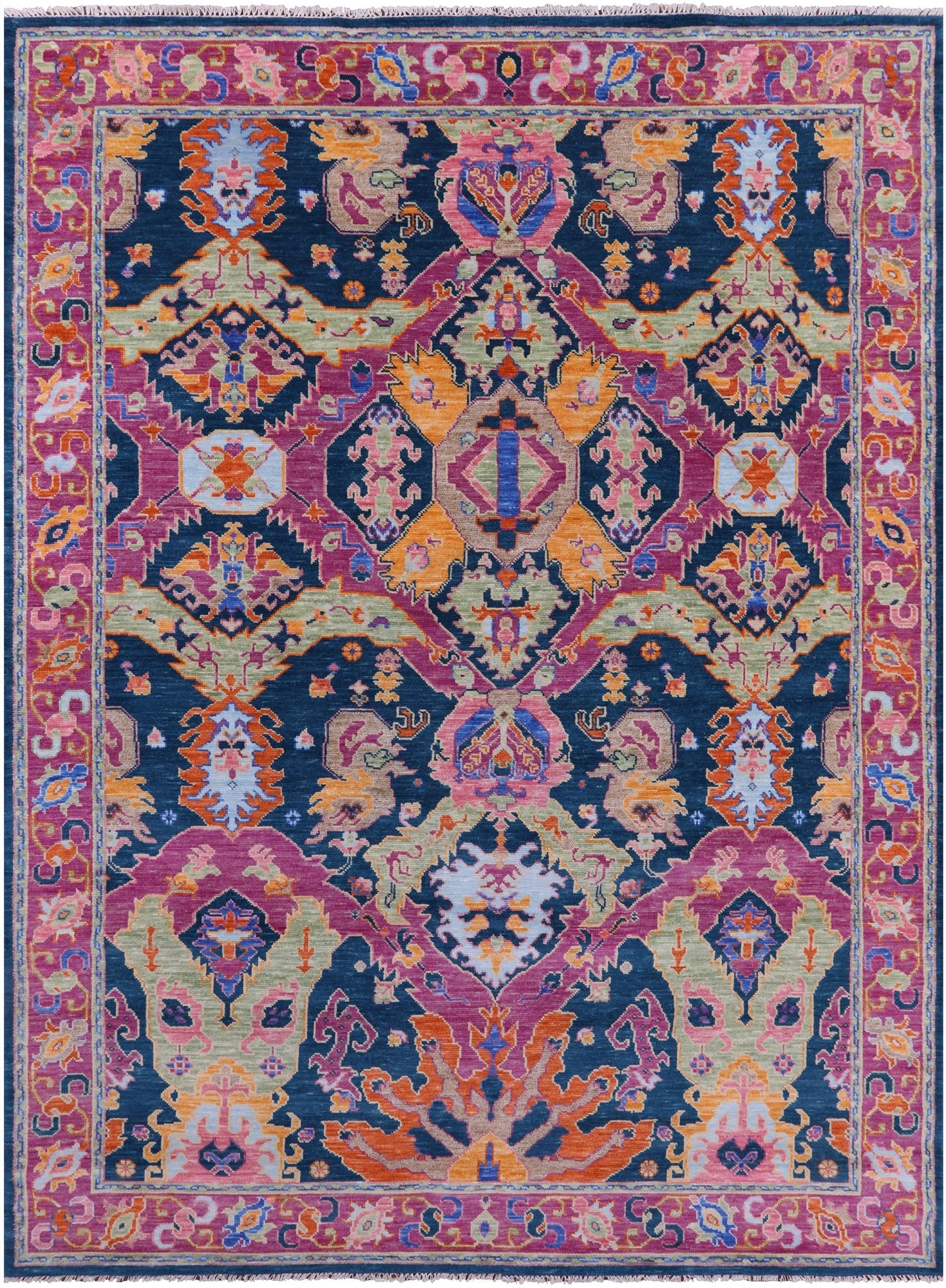 Kazak Hand Knotted Wool Rug - 8' 11" X 12' 1" - Golden Nile
