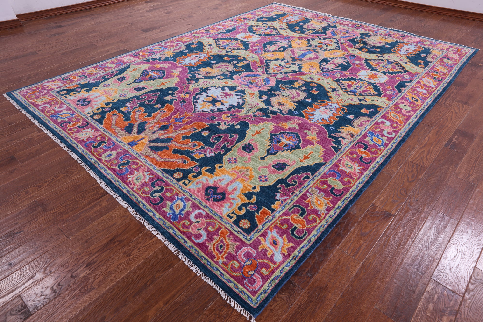 Kazak Hand Knotted Wool Rug - 8' 11" X 12' 1" - Golden Nile