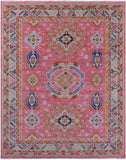 Pink Kazak Hand Knotted Wool Rug - 8' 3" X 10' 6" - Golden Nile