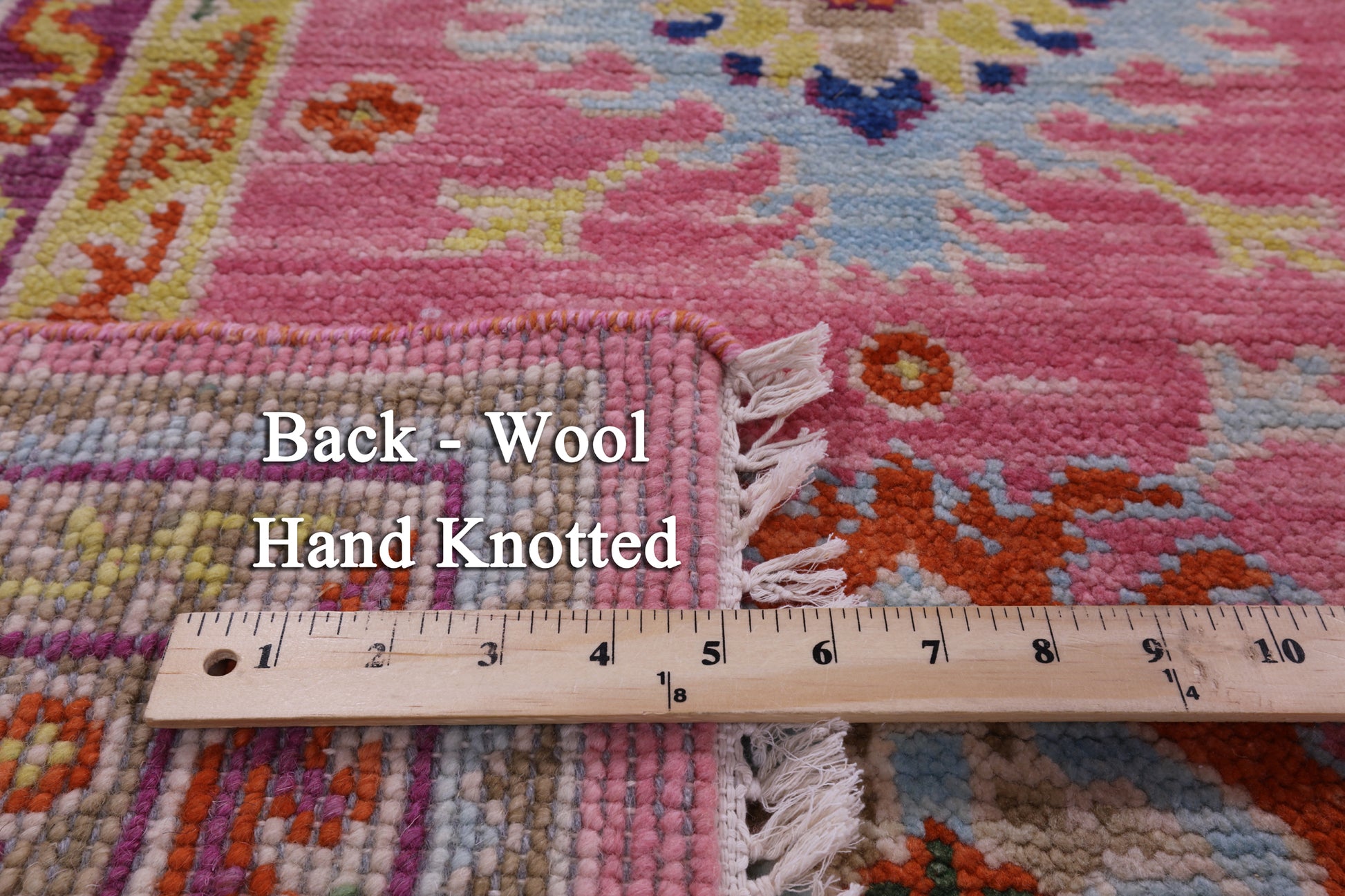 Pink Kazak Hand Knotted Wool Rug - 8' 3" X 10' 6" - Golden Nile