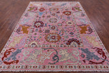 Pink Turkish Oushak Hand Knotted Wool Rug - 8' 1" X 10' 0" - Golden Nile