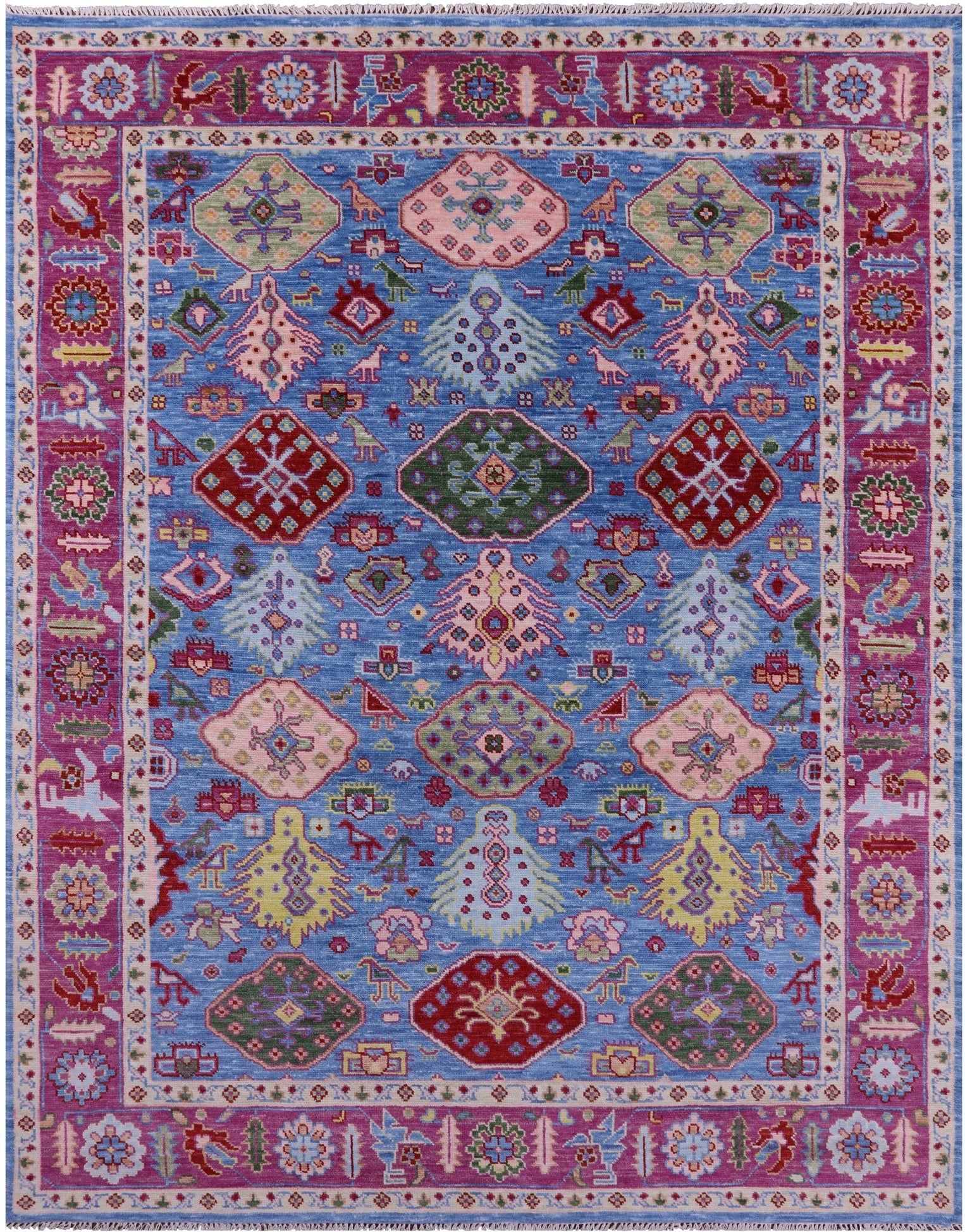 Blue Heriz Serapi Hand Knotted Wool Rug - 8' 0" X 10' 4" - Golden Nile