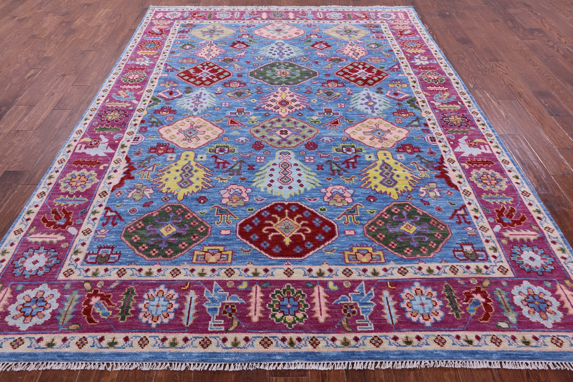 Blue Heriz Serapi Hand Knotted Wool Rug - 8' 0" X 10' 4" - Golden Nile