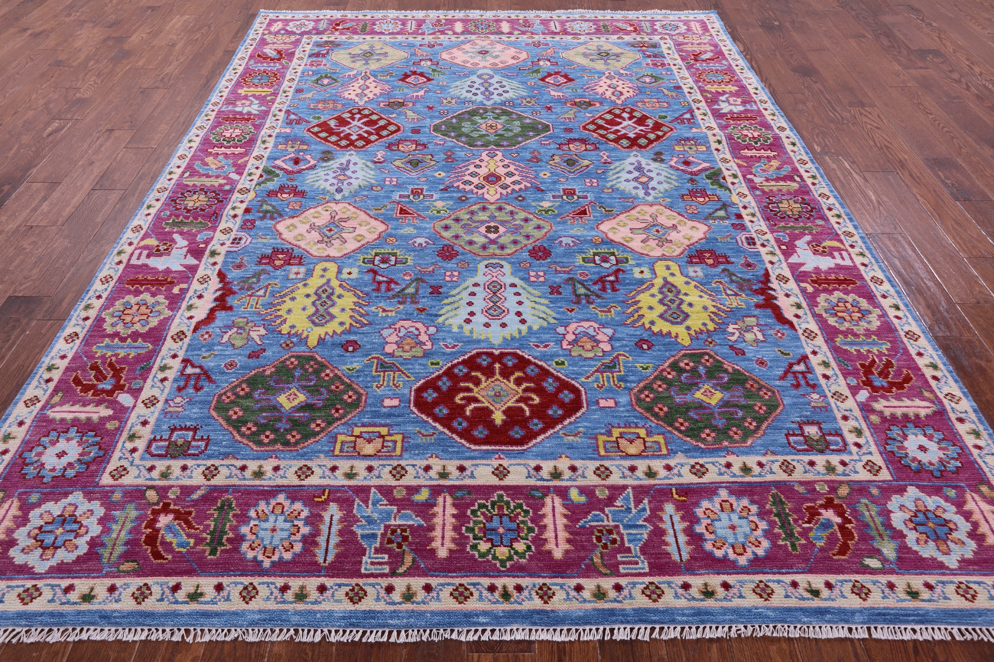 Blue Heriz Serapi Hand Knotted Wool Rug - 8' 0" X 10' 4" - Golden Nile