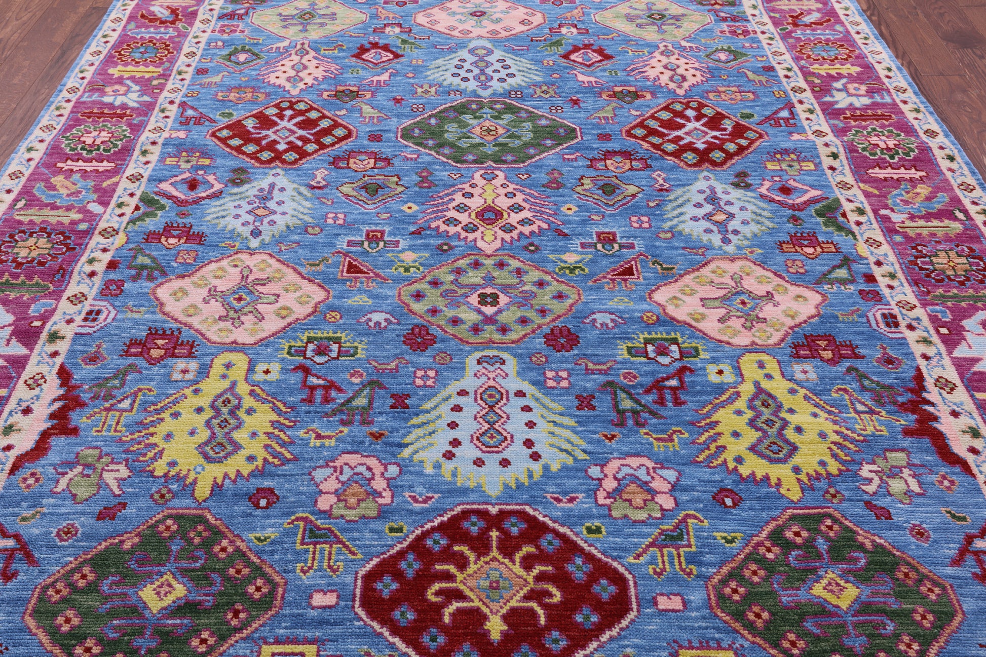 Blue Heriz Serapi Hand Knotted Wool Rug - 8' 0" X 10' 4" - Golden Nile