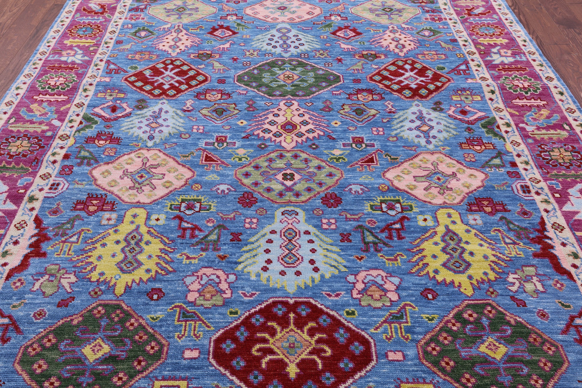 Blue Heriz Serapi Hand Knotted Wool Rug - 8' 0" X 10' 4" - Golden Nile
