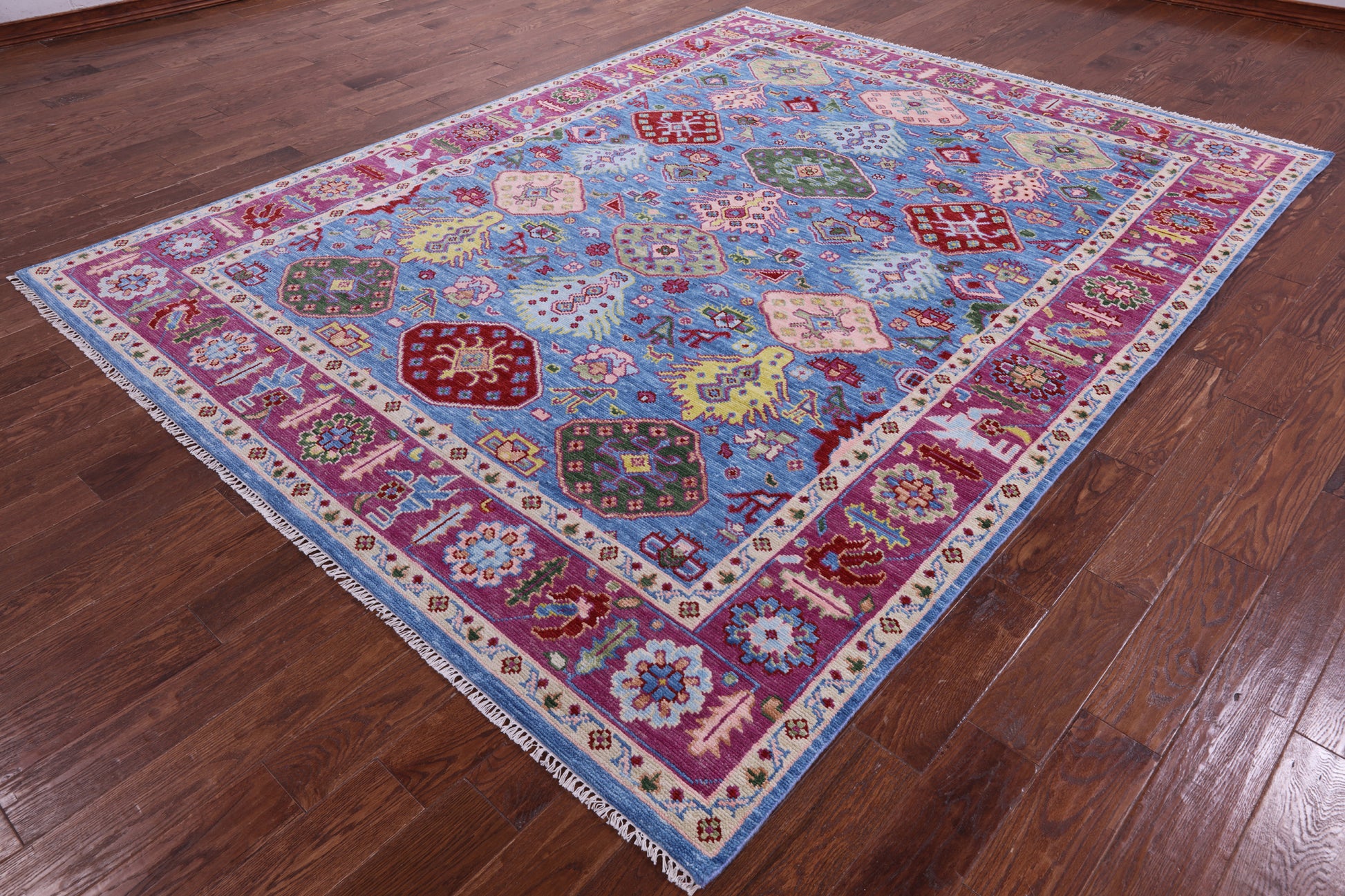 Blue Heriz Serapi Hand Knotted Wool Rug - 8' 0" X 10' 4" - Golden Nile