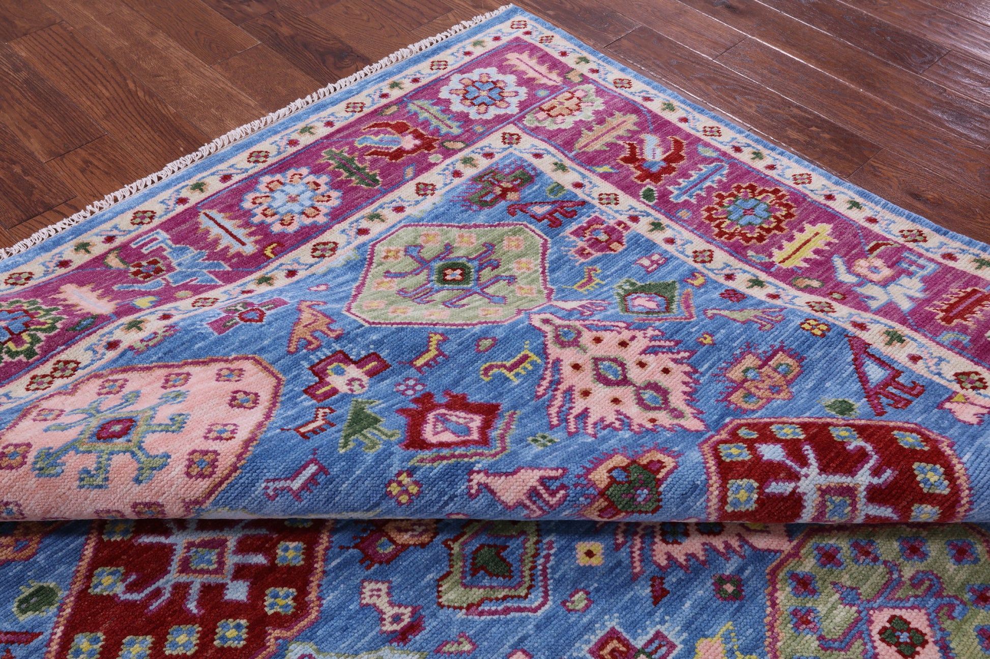 Blue Heriz Serapi Hand Knotted Wool Rug - 8' 0" X 10' 4" - Golden Nile