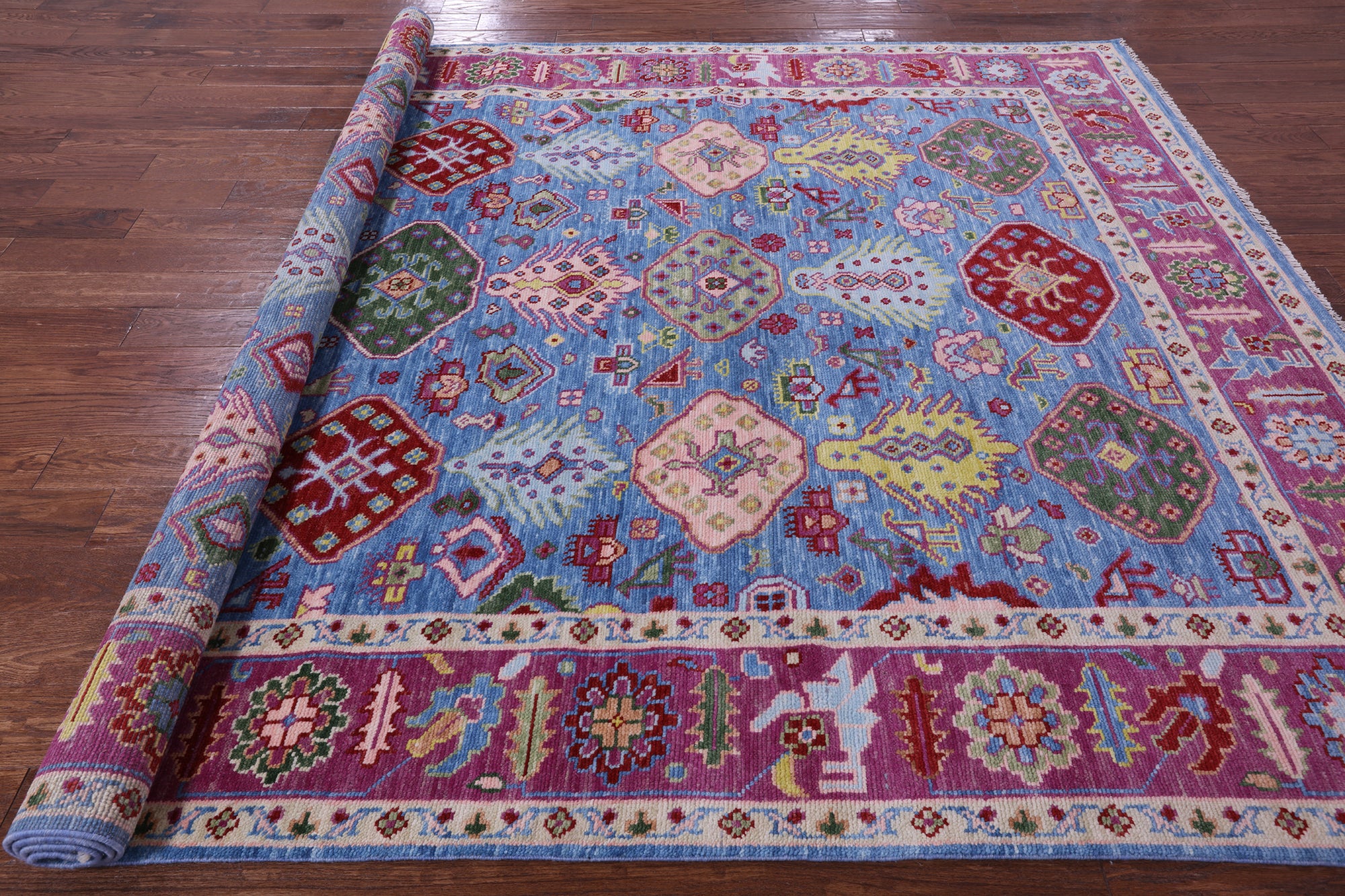 Blue Heriz Serapi Hand Knotted Wool Rug - 8' 0" X 10' 4" - Golden Nile