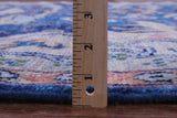 Blue Square Turkish Oushak Hand Knotted Wool Rug - 7' 11" X 8' 0" - Golden Nile