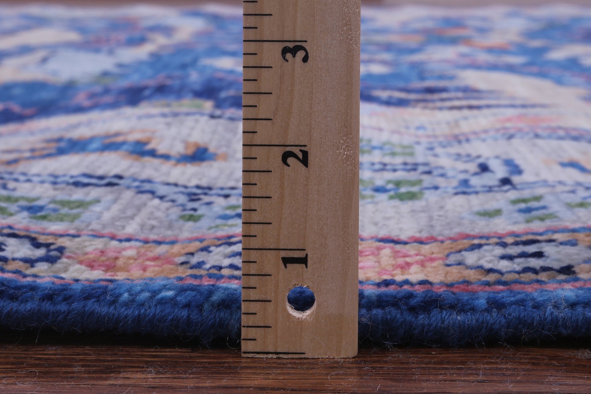 Blue Square Turkish Oushak Hand Knotted Wool Rug - 7' 11" X 8' 0" - Golden Nile