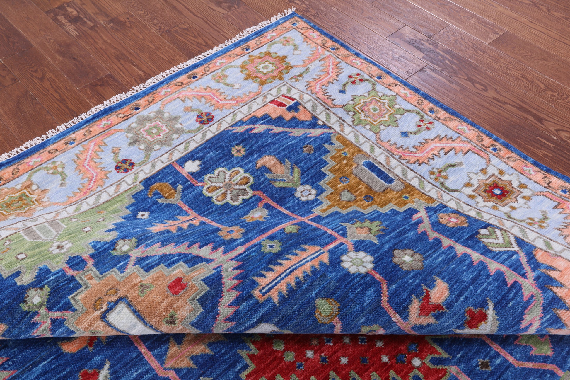 Blue Kazak Hand Knotted Wool Rug - 7' 11" X 10' 1" - Golden Nile