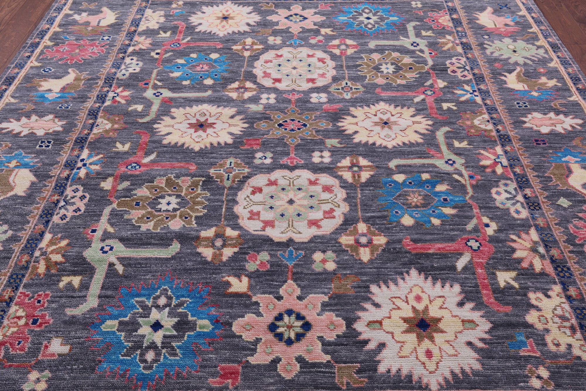Grey Turkish Oushak Hand Knotted Wool Rug - 8' 3" X 10' 3" - Golden Nile