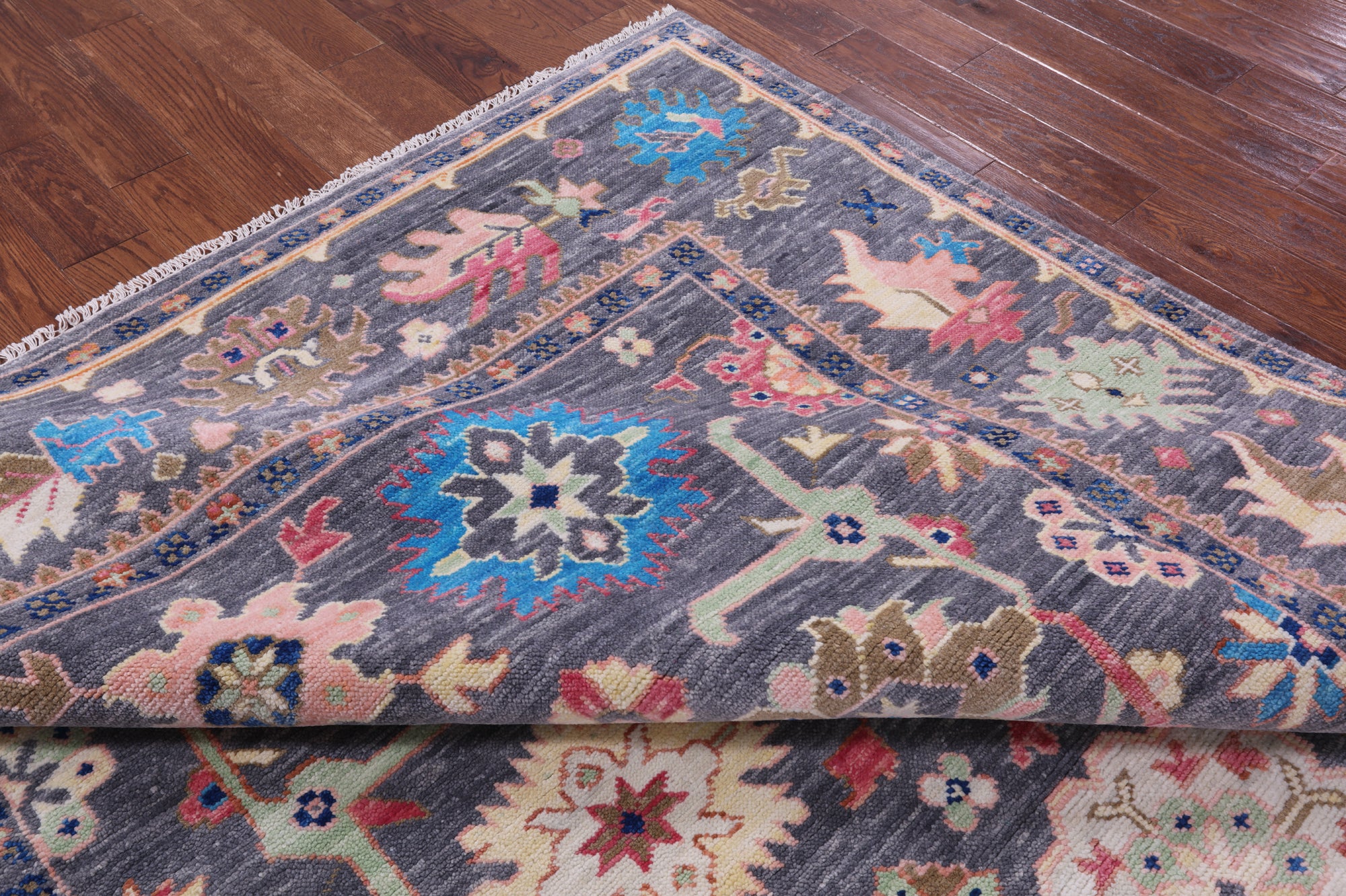 Grey Turkish Oushak Hand Knotted Wool Rug - 8' 3" X 10' 3" - Golden Nile