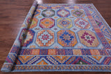 Blue Turkmen Ersari Hand Knotted Wool Rug - 8' 0" X 10' 3" - Golden Nile