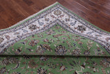 Green Square Persian Nain Hand Knotted Wool & Silk Rug - 8' 1" X 8' 2" - Golden Nile