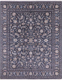Grey Persian Nain Hand Knotted Wool & Silk Rug - 8' 0" X 10' 0" - Golden Nile