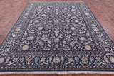 Grey Persian Nain Hand Knotted Wool & Silk Rug - 8' 0" X 10' 0" - Golden Nile