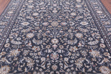 Grey Persian Nain Hand Knotted Wool & Silk Rug - 8' 0" X 10' 0" - Golden Nile