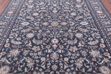 Grey Persian Nain Hand Knotted Wool & Silk Rug - 8' 0" X 10' 0" - Golden Nile