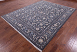 Grey Persian Nain Hand Knotted Wool & Silk Rug - 8' 0" X 10' 0" - Golden Nile