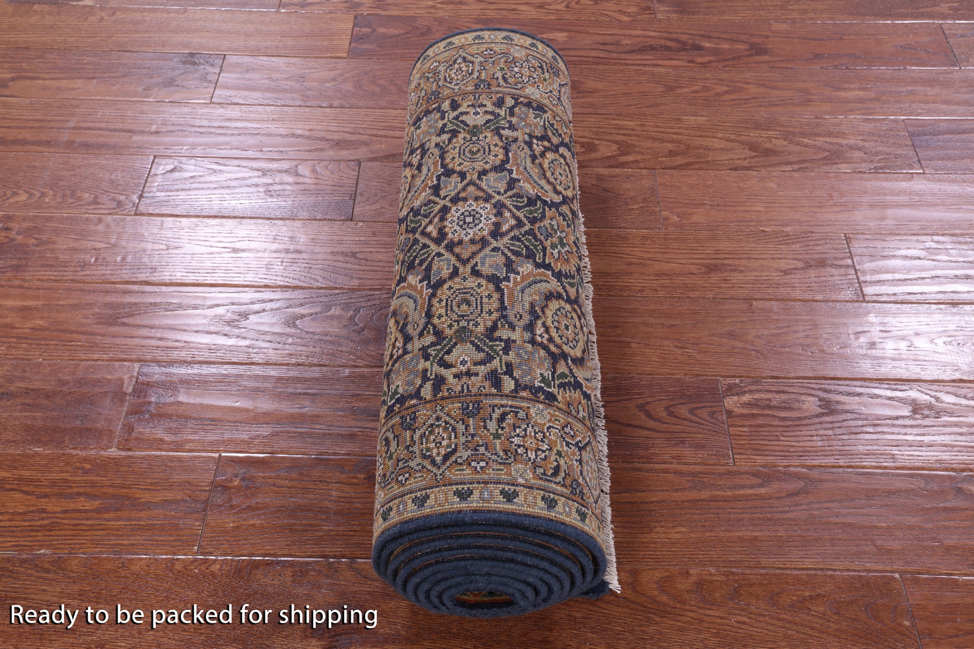 Blue Persian Hill Herati Handmade Wool Runner Rug - 2' 6" X 12' 0" - Golden Nile