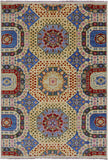 Geometric Persian Mamluk Hand Knotted Wool Rug - 6' 1" X 9' 0" - Golden Nile