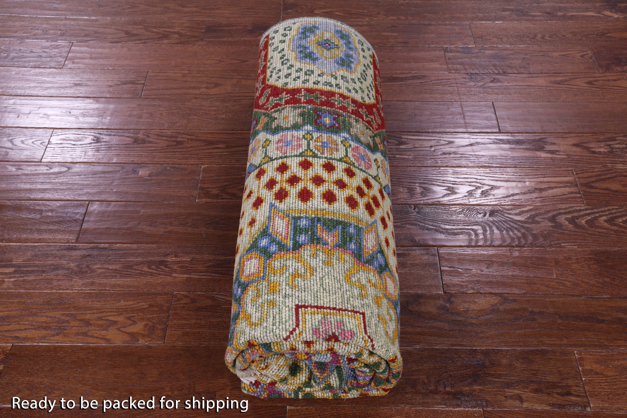 Geometric Persian Mamluk Hand Knotted Wool Rug - 6' 1" X 9' 0" - Golden Nile