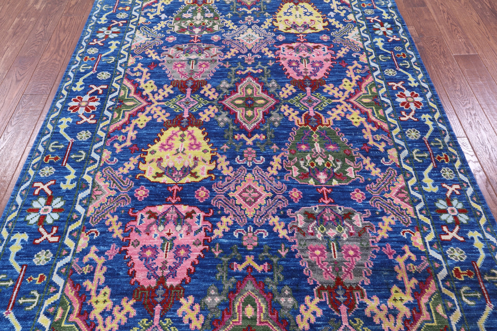 Blue Turkish Oushak Hand Knotted Wool Rug - 6' 0" X 9' 2" - Golden Nile