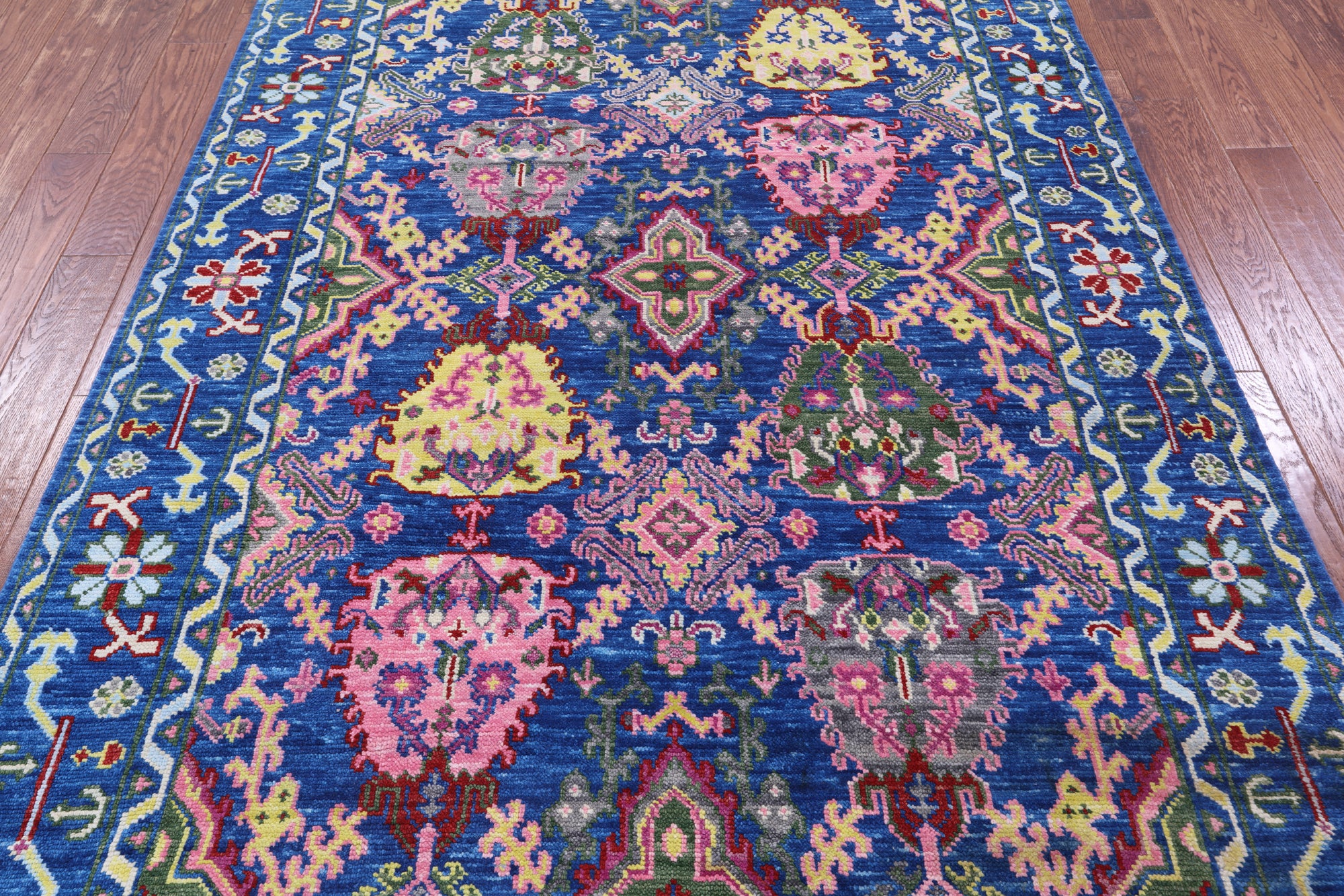 Blue Turkish Oushak Hand Knotted Wool Rug - 6' 0" X 9' 2" - Golden Nile