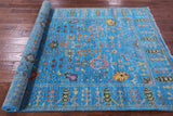 Blue Turkish Oushak Hand Knotted Wool Rug - 5' 2" X 8' 5" - Golden Nile