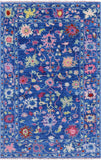 Blue Turkish Oushak Hand Knotted Wool Rug - 5' 0" X 8' 0" - Golden Nile