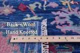 Blue Turkish Oushak Hand Knotted Wool Rug - 5' 0" X 8' 0" - Golden Nile