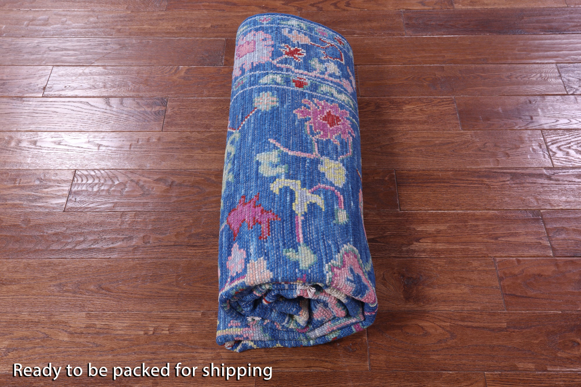 Blue Turkish Oushak Hand Knotted Wool Rug - 5' 0" X 8' 0" - Golden Nile