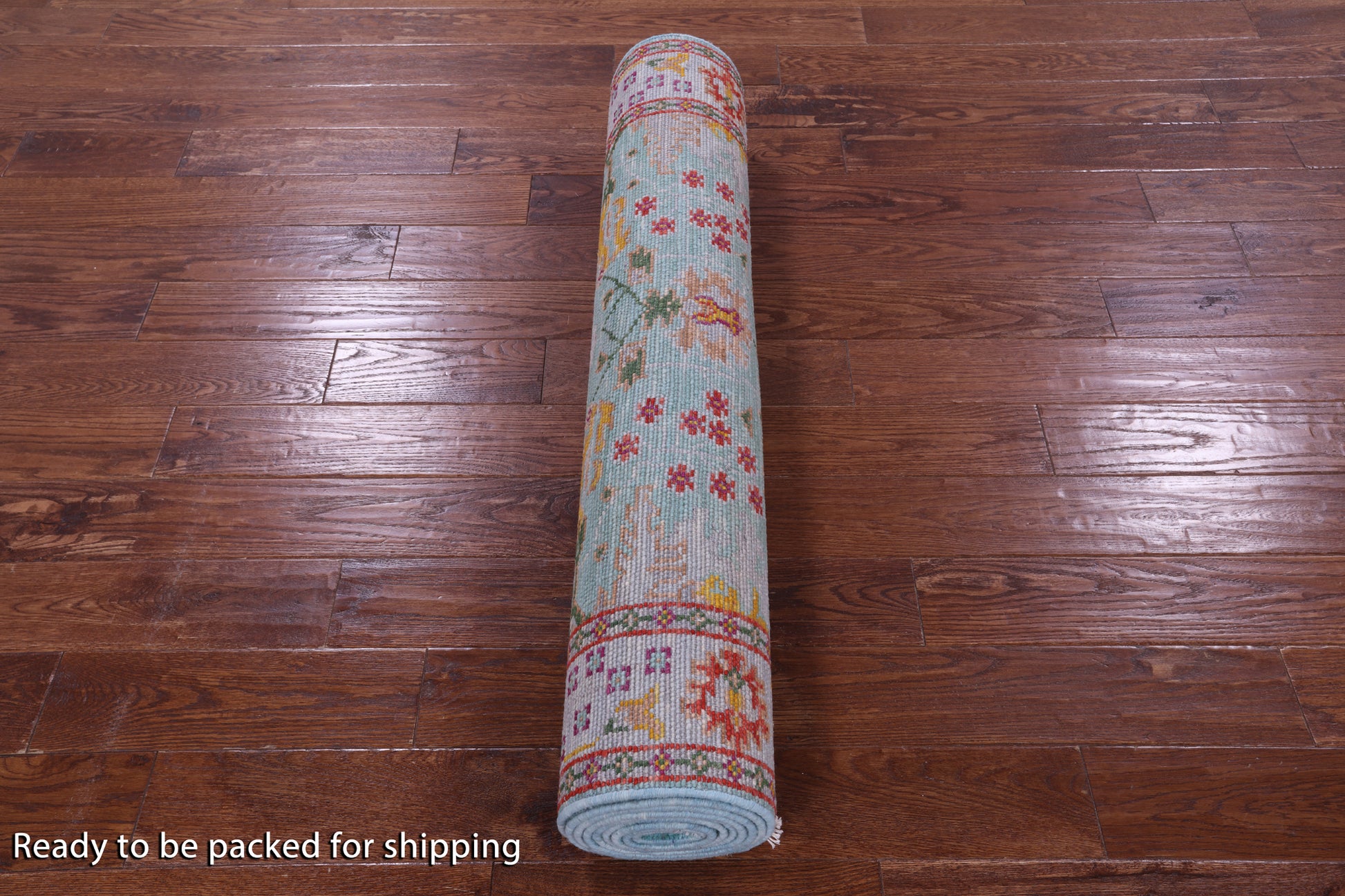Blue Turkish Oushak Hand Knotted Wool Runner Rug - 4' 1" X 11' 11" - Golden Nile