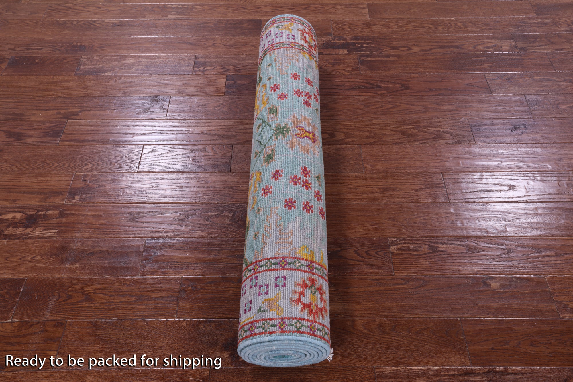 Blue Turkish Oushak Hand Knotted Wool Runner Rug - 4' 1" X 11' 11" - Golden Nile