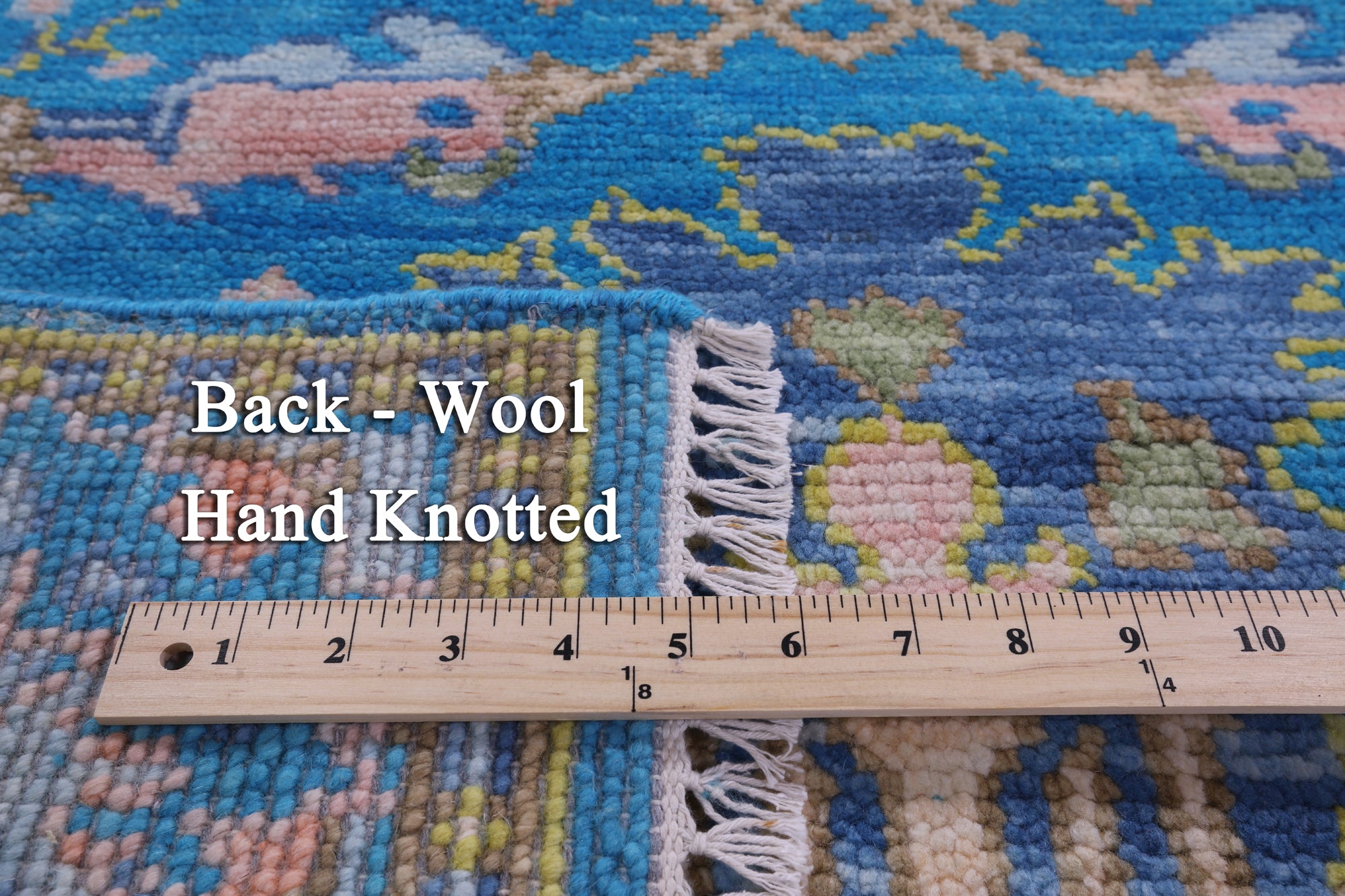 Blue Turkish Oushak Hand Knotted Wool Runner Rug - 4' 0" X 12' 0" - Golden Nile