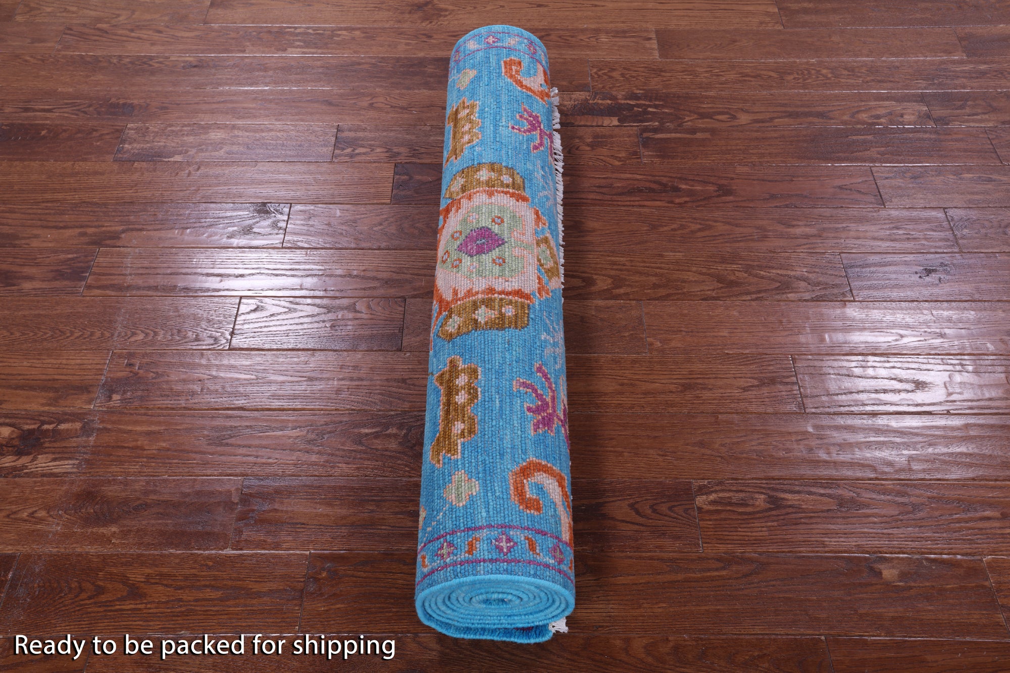 Blue Heriz Serapi Hand Knotted Wool Runner Rug - 4' 2" X 12' 1" - Golden Nile