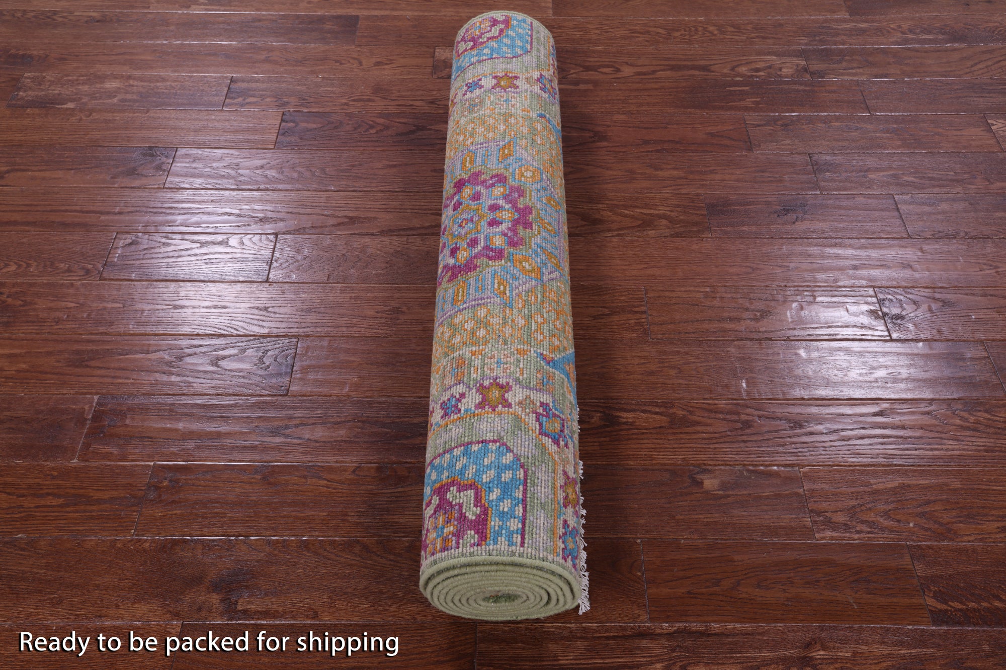 Geometric Persian Mamluk Hand Knotted Wool Runner Rug - 4' 0" X 11' 11" - Golden Nile