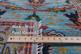 Blue Turkish Oushak Handmade Wool Rug - 3' 2" X 5' 0" - Golden Nile