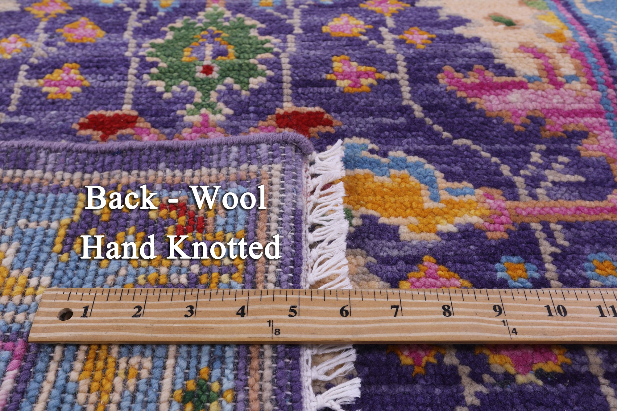 Purple Turkish Oushak Hand Knotted Wool Runner Rug - 2' 7" X 16' 0" - Golden Nile