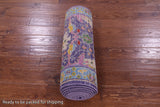 Purple Turkish Oushak Hand Knotted Wool Runner Rug - 2' 7" X 16' 0" - Golden Nile