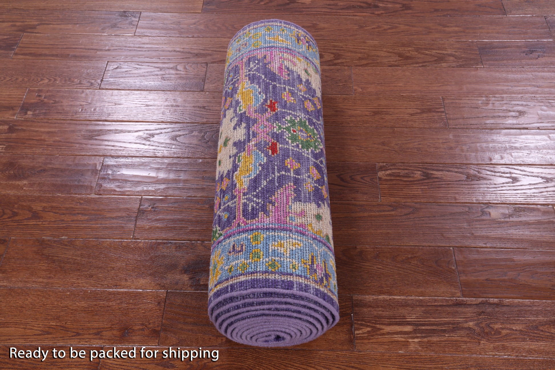 Purple Turkish Oushak Hand Knotted Wool Runner Rug - 2' 7" X 16' 0" - Golden Nile