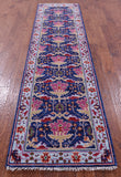 Blue Turkish Oushak Hand Knotted Wool Runner Rug - 2' 8" X 10' 4" - Golden Nile